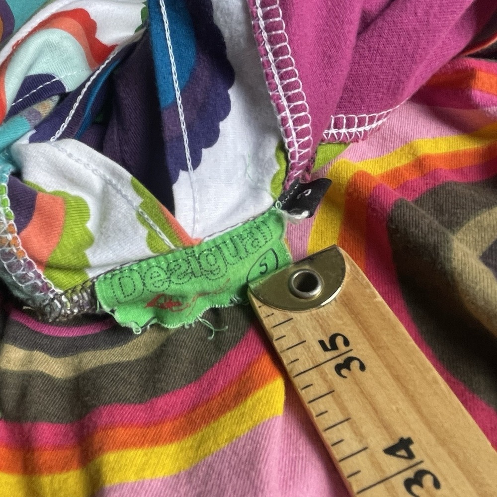 Desigual Dress Double V-Neck Dress Small Embroidered Bright Short Boho Art Print - Picture 7 of 11